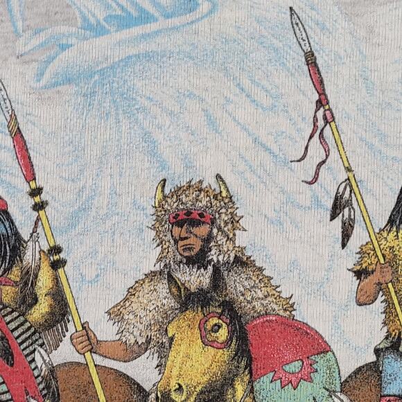 Vintage 1991 Native-American Shirt L/XL 23x28 Wrap-Around - Picture 12 of 16